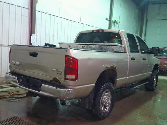 3D7KU28D74G177376 - 2004 DODGE RAM 2500 S BEIGE photo 4