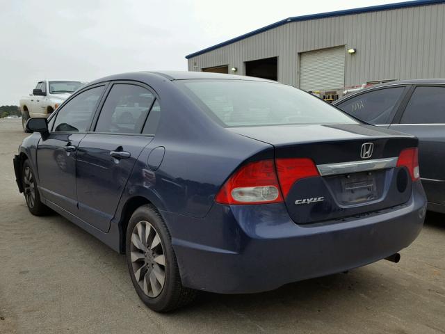 1HGFA16959L029736 - 2009 HONDA CIVIC EXL BLUE photo 3
