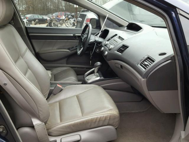 1HGFA16959L029736 - 2009 HONDA CIVIC EXL BLUE photo 5