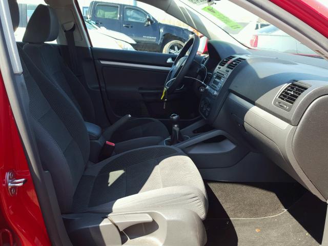 3VWJM71K49M006053 - 2009 VOLKSWAGEN JETTA S 红色 照片 5