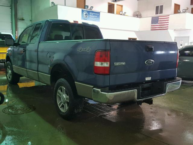 1FTPX14575FA06727 - 2005 FORD F150 BLUE photo 3