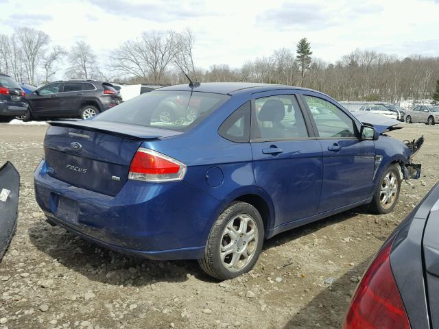 1FAHP35N48W268049 - 2008 FORD FOCUS SE BLUE photo 4