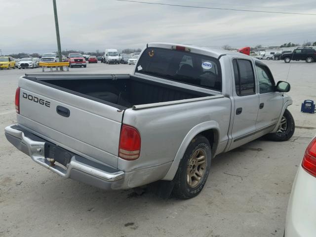 1B7HL48X82S602302 - 2002 DODGE DAKOTA QUA SILVER photo 4