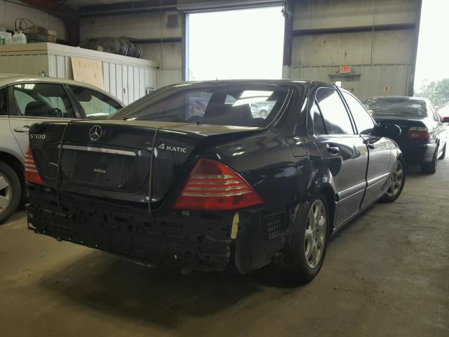 WDBNG84J55A460306 - 2005 MERCEDES-BENZ S 500 4MAT BLACK photo 4