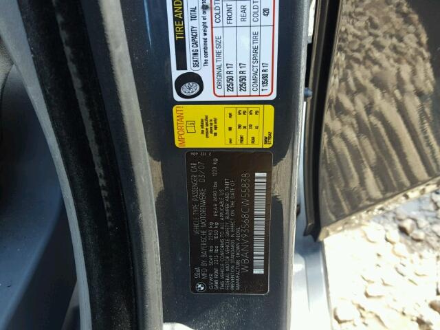 WBANV93568CW55838 - 2008 BMW 535 XI Մոխրագույն լուսանկար 10
