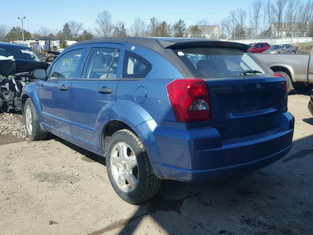 1B3HB48B17D407498 - 2007 DODGE CALIBER SX BLUE photo 3