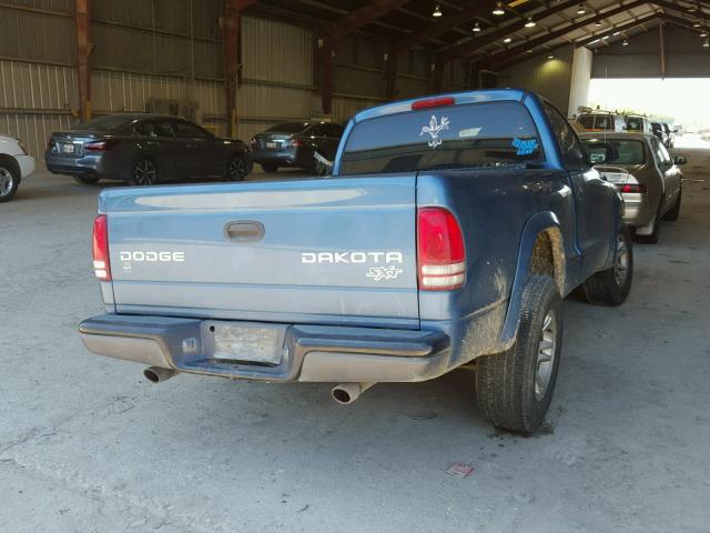 1D7FL16K74S699112 - 2004 DODGE DAKOTA SXT BLUE photo 4