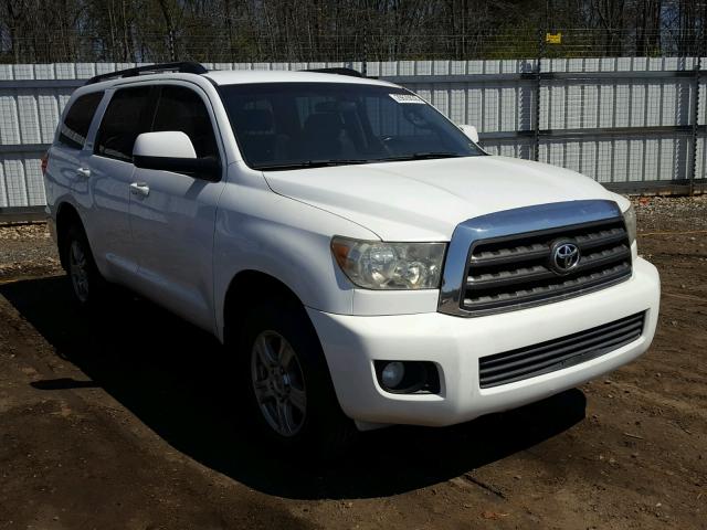 5TDBY64A18S010083 - 2008 TOYOTA SEQUOIA SR WHITE photo 1