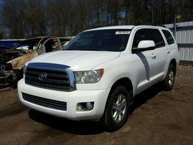 5TDBY64A18S010083 - 2008 TOYOTA SEQUOIA SR WHITE photo 2