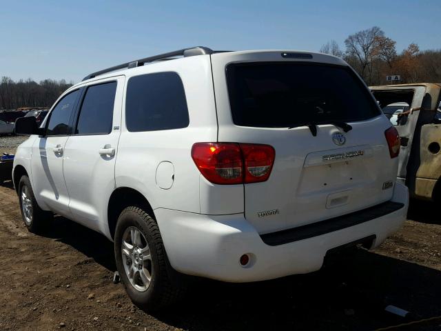 5TDBY64A18S010083 - 2008 TOYOTA SEQUOIA SR WHITE photo 3