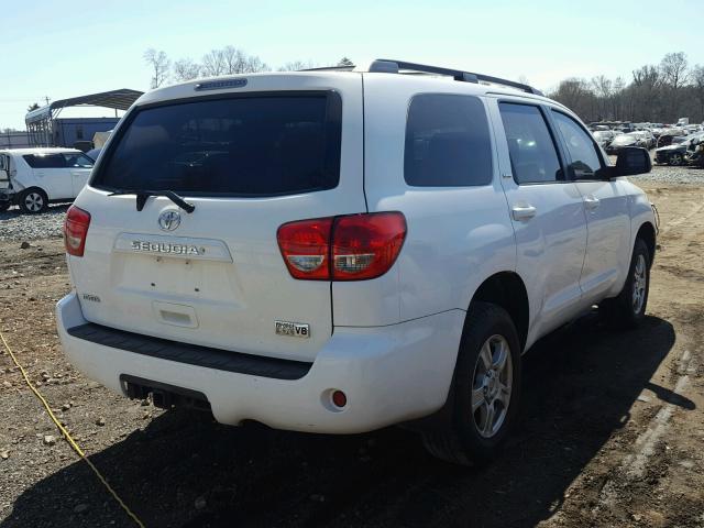 5TDBY64A18S010083 - 2008 TOYOTA SEQUOIA SR WHITE photo 4