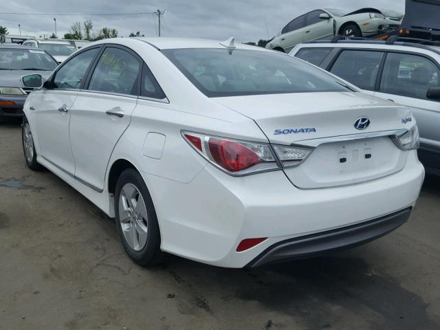 KMHEC4A43BA003845 - 2011 HYUNDAI SONATA HYB WHITE photo 3