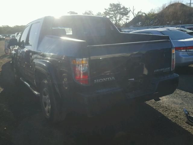 2HJYK16217H516431 - 2007 HONDA RIDGELINE BLACK photo 3