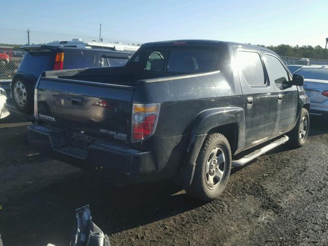 2HJYK16217H516431 - 2007 HONDA RIDGELINE BLACK photo 4