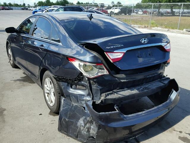 5NPEB4AC5DH685380 - 2013 HYUNDAI SONATA GLS BLUE photo 3