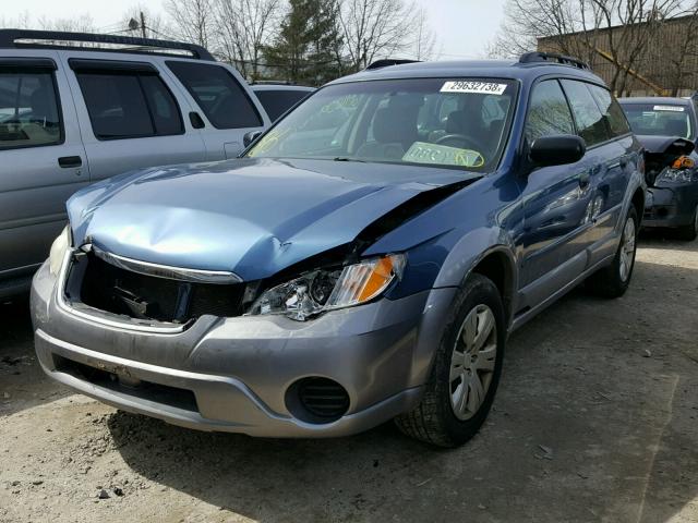 4S4BP60C087352625 - 2008 SUBARU OUTBACK BLUE photo 2