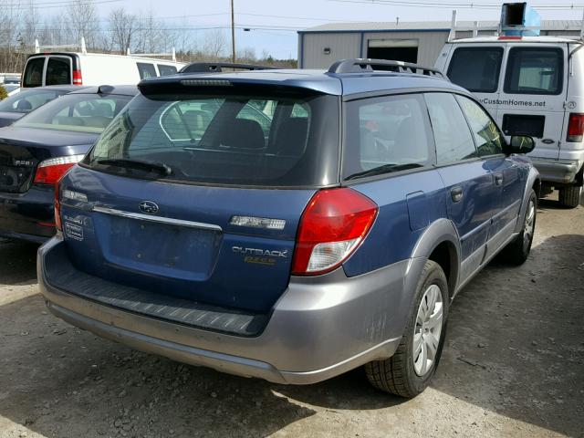 4S4BP60C087352625 - 2008 SUBARU OUTBACK BLUE photo 4