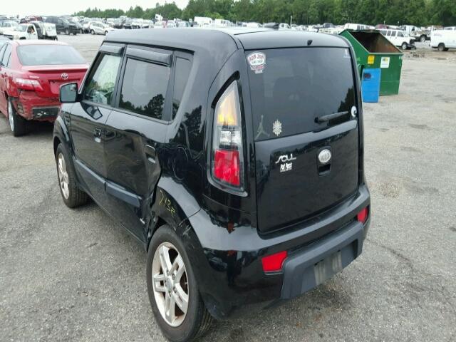 KNDJT2A25A7131022 - 2010 KIA SOUL BLACK photo 3