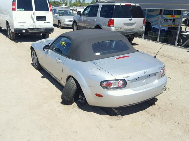 JM1NC25F260105993 - 2006 MAZDA MX-5 MIATA SILVER photo 3