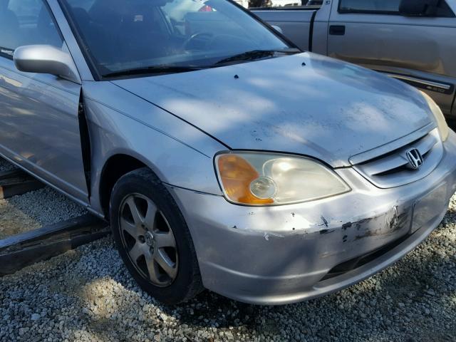 1HGEM22913L070046 - 2003 HONDA CIVIC EX SILVER photo 9