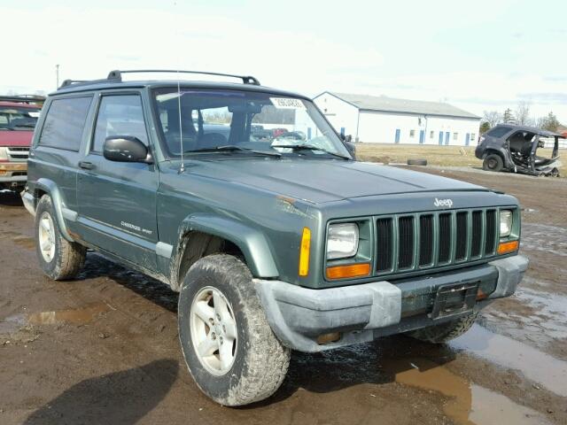 1J4FF47S0YL145583 - 2000 JEEP CHEROKEE S GREEN photo 1