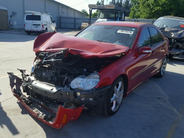 WDBRF52H77A936478 - 2007 MERCEDES-BENZ C 230 RED photo 2