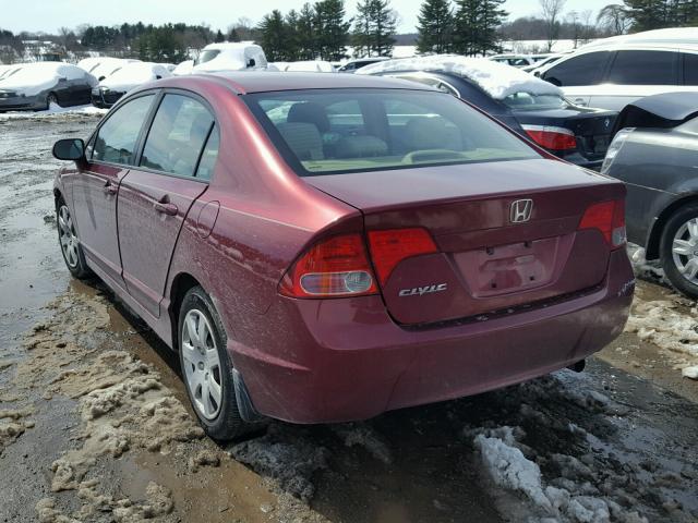 1HGFA16517L141847 - 2007 HONDA CIVIC LX RED photo 3