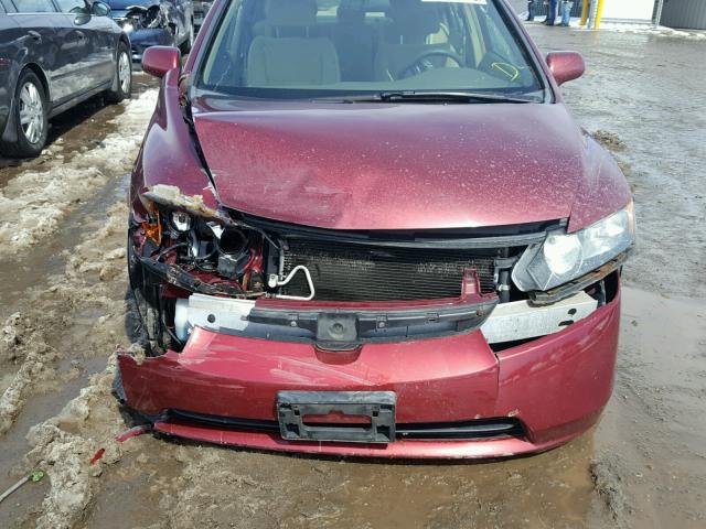 1HGFA16517L141847 - 2007 HONDA CIVIC LX RED photo 7