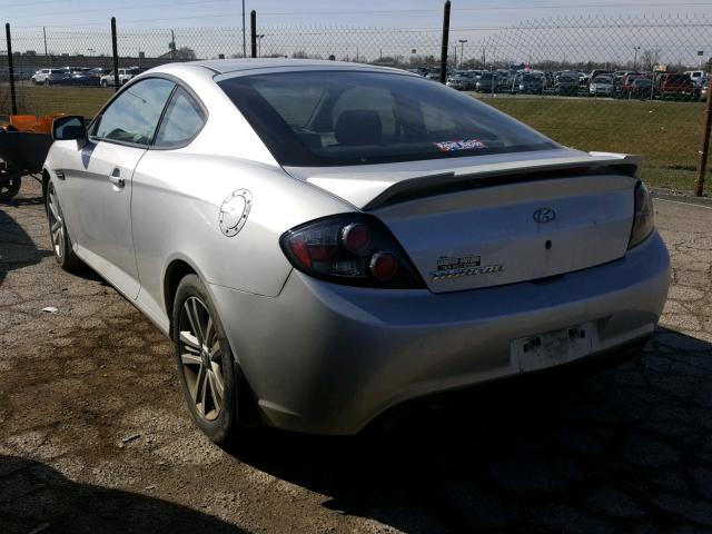 KMHHM66D18U263943 - 2008 HYUNDAI TIBURON GS SILVER photo 3