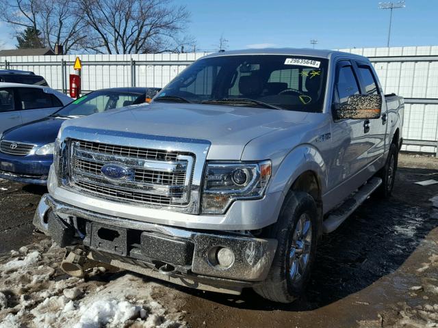 1FTFW1EF7EFA35537 - 2014 FORD F150 SUPER SILVER photo 2