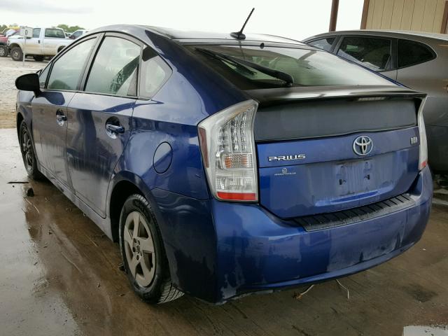 JTDKN3DUXB0305100 - 2011 TOYOTA PRIUS BLUE photo 3