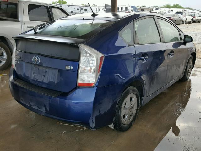 JTDKN3DUXB0305100 - 2011 TOYOTA PRIUS BLUE photo 4