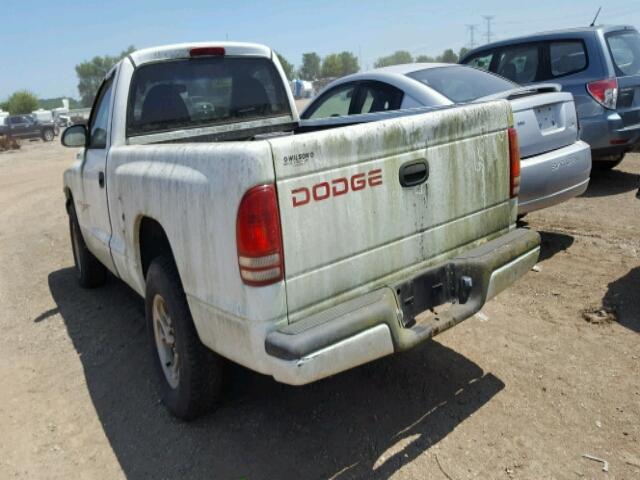 1B7FL26X8WS647521 - 1998 DODGE DAKOTA WHITE photo 3