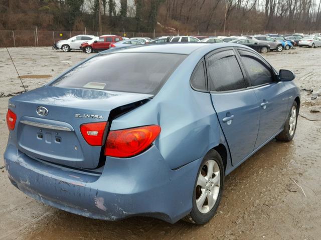 KMHDU46D97U104721 - 2007 HYUNDAI ELANTRA GL BLUE photo 4