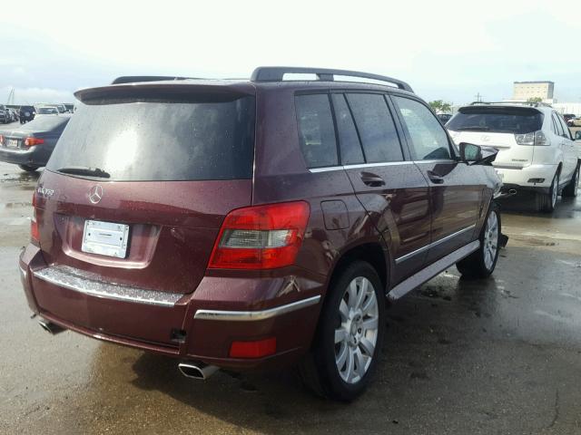 WDCGG5GBXAF362084 - 2010 MERCEDES-BENZ GLK 350 BURGUNDY photo 4