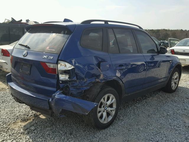 WBXPC93419WJ29340 - 2009 BMW X3 XDRIVE3 BLUE photo 4