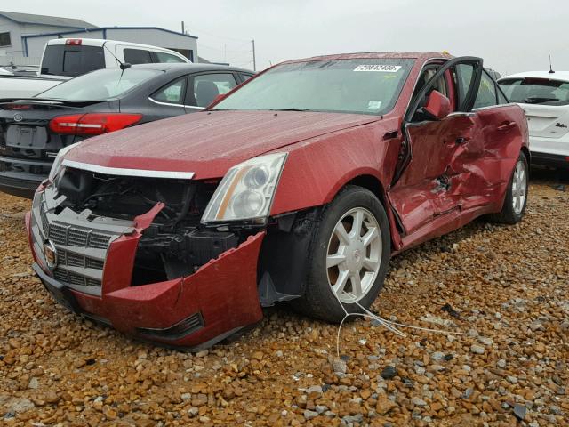 1G6DF577780140772 - 2008 CADILLAC CTS RED photo 2