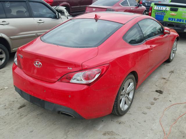 KMHHU6KH9BU053428 - 2011 HYUNDAI GENESIS CO RED photo 4