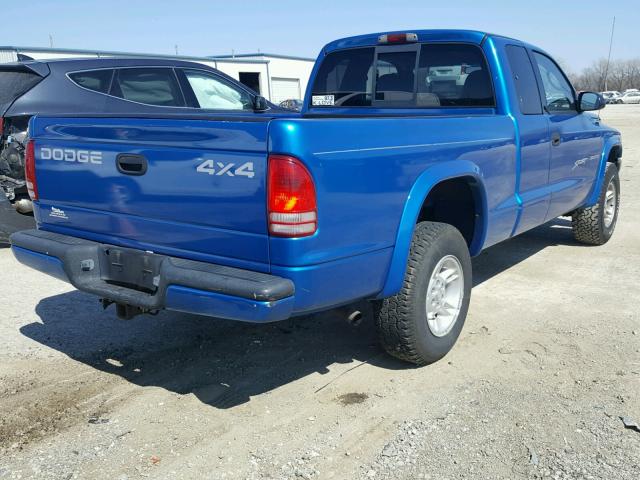 1B7GG22N7YS791531 - 2000 DODGE DAKOTA BLUE photo 4