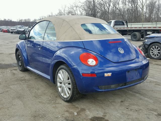 3VWRF31Y88M412930 - 2008 VOLKSWAGEN NEW BEETLE BLUE photo 3