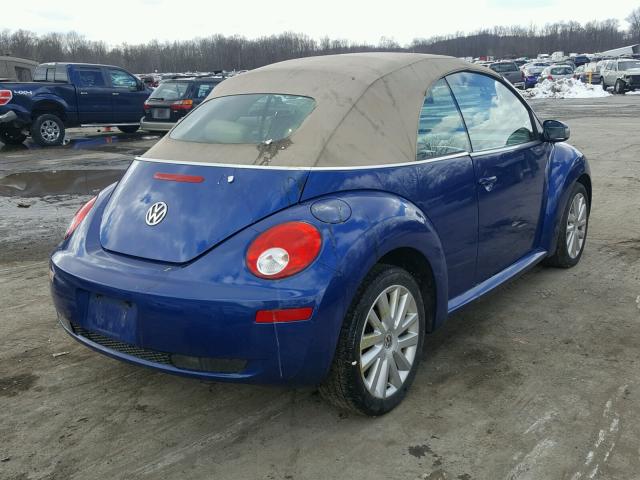 3VWRF31Y88M412930 - 2008 VOLKSWAGEN NEW BEETLE BLUE photo 4