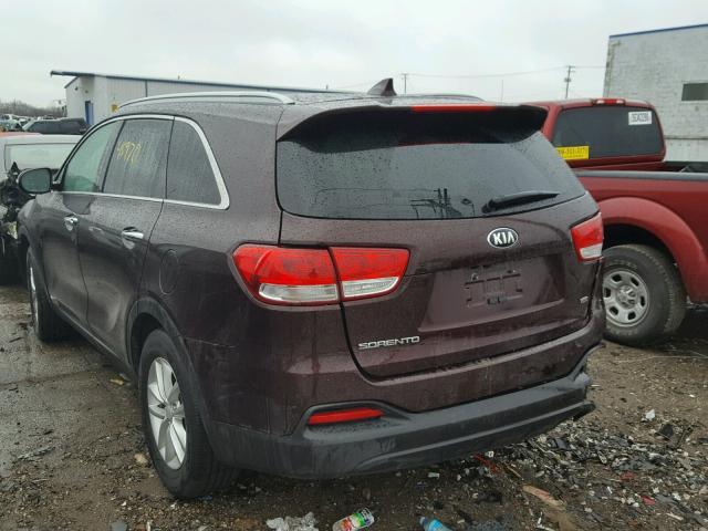 5XYPGDA36GG043773 - 2016 KIA SORENTO LX BURGUNDY photo 3