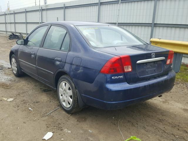 2HGES26721H548841 - 2001 HONDA CIVIC EX BLUE photo 3