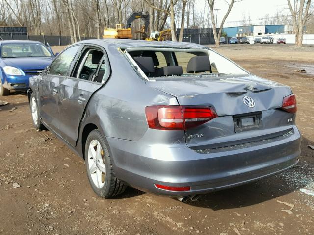 3VW267AJ0GM343015 - 2016 VOLKSWAGEN JETTA S GRAY photo 3