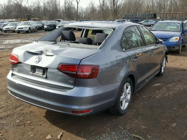 3VW267AJ0GM343015 - 2016 VOLKSWAGEN JETTA S GRAY photo 4