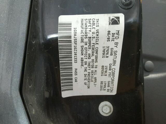 1G8AJ55F16Z101333 - 2006 SATURN ION LEVEL ლურჯი ფოტო 10
