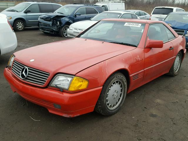 WDBFA66E4NF040243 - 1992 MERCEDES-BENZ 500 SL RED photo 2