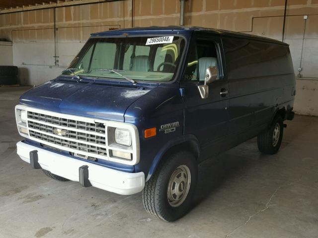 1GCGG35K3TF104473 - 1996 CHEVROLET VAN G3500 BLUE photo 2