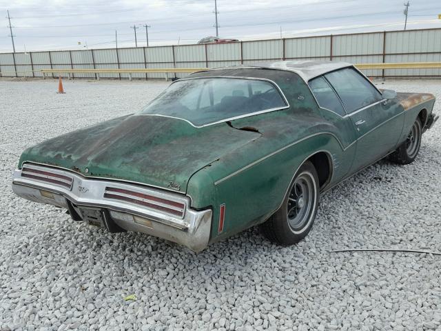 4Y87U3H503097 - 1973 BUICK RIVIERA GREEN photo 4
