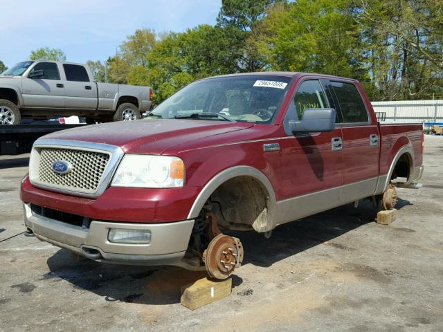 1FTPW14514KD12542 - 2004 FORD F150 SUPER MAROON photo 2